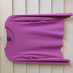 Eileen Fisher Women's Viscose Pullover Stretch Long Sleeved Shirt Pink Lilac